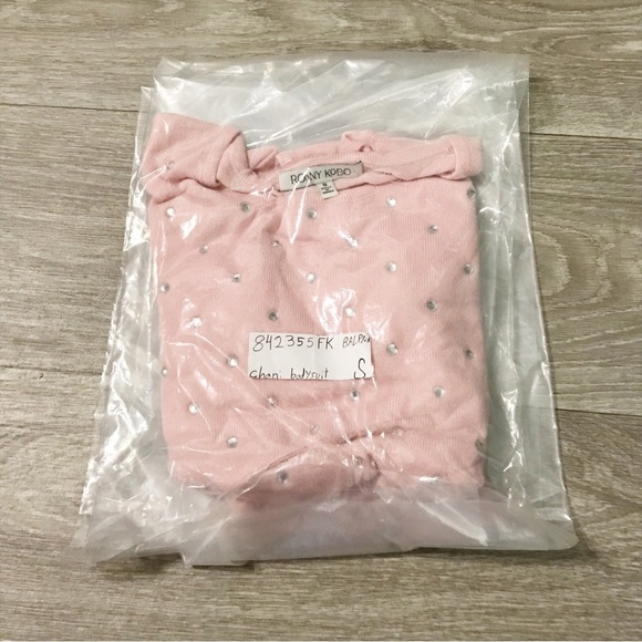 Ronny Kobo Baby Pink Chani Gem Bodysuit in Pink Size S NIB - Picture 2 of 5